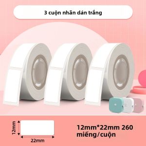 3 Cuộn Trắng Tự Dính Nhiệt Nhãn Giấy Dán Băng Cho Phomemo Q30 Máy In Tương Thích Cuộn Giấy Máy In Nhiệt Tiêu Thụ