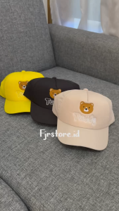 Topi Baseball Anak Laki-laki Perempuan Motif Bordir Teddy Bear Beruang