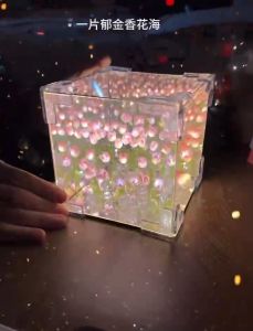HAHA TOY Bunga Tulip Lampu Lampu DIY Tulip Lampu Malam Led Cermin Lampu Dekorasi Hadiah Ulang Tahun