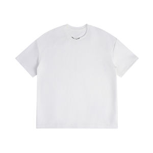 Mens Pure Color 320G Heavyweight Space Cotton Short Sleeve T-Shirt Casual Loose Fit Versatile Summer Breathable round Neck Top