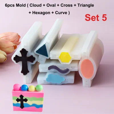 Rectangle Wooden Box Soap Mold Kits 600ml Silicone Soap Mold Flexible Rectangular Loaf Mold DIY Heart Moon Tube Soap Making Tool