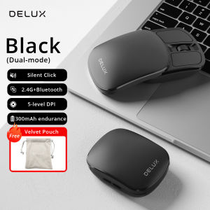 Delux | Delux Pocket Folding Mouse Wireless 2.4G Bluetooth5.2 Silent Click Portable Ultra-light 55g for MacBook Tablet Computer PC Mice