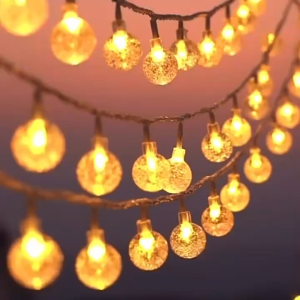 LED 20/30/50/100 Garden Solar String Lights Easter Decor Crystal Ball Fairy Light