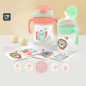 Kidztime 380ml Antibacterial Mini Sipper/For 6 months above with Gripper handle and Name Stickers/ Kids bottle BPA Free/with Gravity Ball