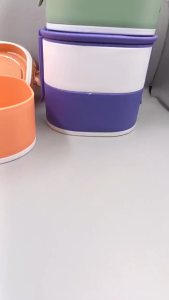 *COLLAPSIBLE DOUBLE LAYER ROUND LUNCH BOX*