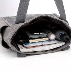 Korean Canvas Bag Tote Bag Multiple Pockets Large Capacity Student Shoulder Bag Women