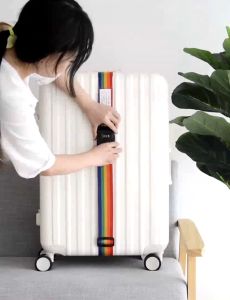 4.2M Rainbow Luggage Strap Cross Belt Adjustable Travel Buckle Baggage Belts with Lock
