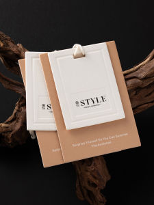 Custom Logo Pressed Thick Beige Garment Tags