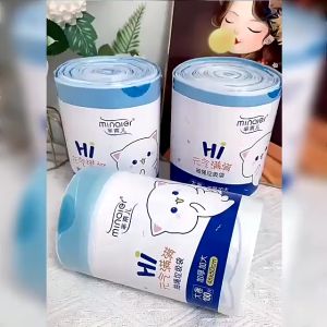[1 cuộn 100] Túi đựng rác có quai xách 45x50cm tự phân hủy loại dày tiện dụng sạch sẽ thông minh N147