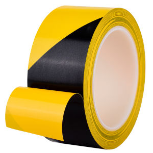 Durable Waterproof PVC Yellow and Black Warning Tape for Construction Sites and Warehouses High-Visibility Adhesive Tape