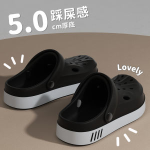 Cute Summer 2024 Womens Outdoor Sandals Anti-Slip Thick Bottomed Head Covering Slippers Comfortable Home Slippers EVA Material