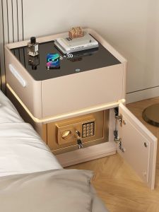 SAMEDREAM | Smart Wooden Bedside Table Safe Small Home