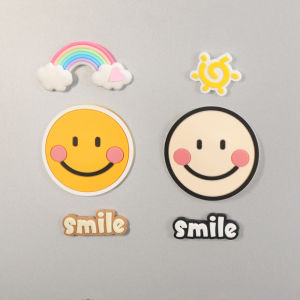 Adorable Cartoon Smiley Face Fridge Magnet Soft Rubber Rainbow Decorative Sticky Notes Magnetic Absorption Home Decor