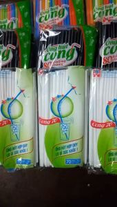 [Bịch 80 cây] Ống hút cong phi 6 - nhiều màu và màu đen