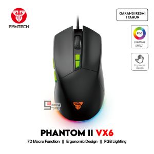 Fantech PHANTOM II VX6: Mouse Gaming Macro Programmable dengan RGB Light & 7 Macro Button