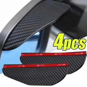 Universal Car Rearview Mirror Rain Eyebrow Visor Carbon Fiber Car Rearview Side Snow Sun Visor Rain Cover Automob Mirror Accessories