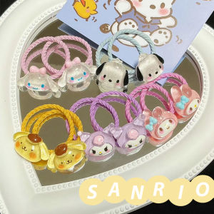 Pinapple ยางรัดผมเกาหลี 1 คู่ / 2 ชิ้น น่ารักยางรัด Sanrio ขนาดเล็ก เชือกผมขนาดเล็กยืดหยุ่นสูง Headwear การ์ตูน