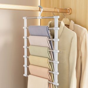 Multi functional pants rack cloud ladder hanging folding pants rack stainless steel pants clip multi-layer seamless storage