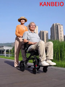 KANBEIO Ergonomic Wheelchair - waist protection | waist protection wheelchair | lightweight wheelchair | folding wheelchair | airplane wheelchair | suitable for everyone