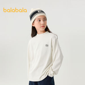 Balabala เสื้อยืดแขนยาวสำหรับเด็ก2024ทรงหลวมเหมาะสำหรับฤดูใบไม้ร่วงและฤดูหนาว