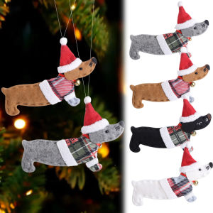 1Pc Christmas Tree Hanging Ornaments Dachshund Dog Shaped Pendants for Home Christmas Decorations Xmas New Year Gifts