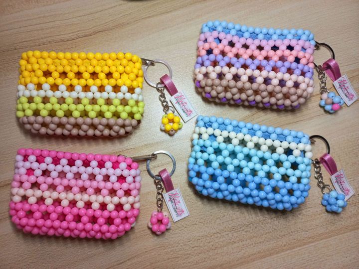 Hey Sugar Pink Seed Bead Coin Purse| Wholesale Accessory Market