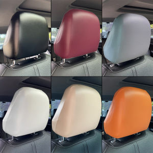 Universal Car Headrest Cover Elastic PU Leather Waterproof Dustproof Cover Front Rear Seat Head Rests Protectors Car Truck SUV