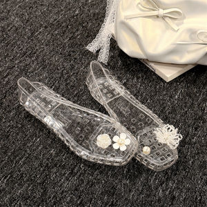 XIXITIAO | Floral Transparent Jelly Shoes
