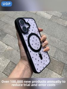 UGP | Magnetic Black Border Transparent Spots and Stars Phone Case