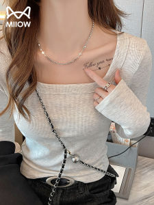 Womens Square Collar Long Sleeve Base Shirt Slim Fit Low Collar Inner Wear T-Shirt Grey Autumn Winter Fashion Sensation