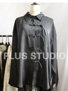 Black Silk Shantung Embroidered Dark Pattern New Chinese Style Shirt Yellow Half Skirt Set High Waist A-Line Midi Autumn Women