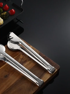 Alat dapur serbaguna Capitan Stainless Setengah Bundar dan Bulat  Pencapit Roti Food Clip Pasta Gorengan