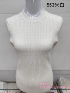 Womens Long Sleeve Wool Knit Base Shirt Low round Neck Elastic Top Spring Autumn Winter New Style Slim Fit Knitted Sweater