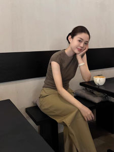 YUANYA | Áo Thun Tay Ngắn Kiểu Pháp Elegance Giúp Gọn Đơn