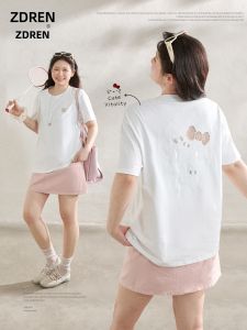 ZHANGDAREN | Bộ Áo Thun và Chân Váy A-line Phong Cách Hàn Quốc Giúp Gọn Gàng