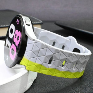 Sport Silicone Strap for Samsung Galaxy Watch 7/6 Classic 46mm 47mm Galaxy Watch 6/5/4 40mm 44mm Band Football Print Strap for Galaxy Watch 5 Pro 45mm