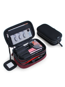 Portable Waterproof Nylon Double Layer Mini Makeup Bag for Traveling And Outings Womens Cosmetic Storage Bag Einluo Brand