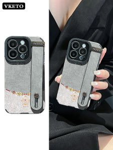Full Cover  16 Phone Case Wealthy Little God Design Premium Leather Texture Wristband Anti-Fall Protection VKETO2025 New Model