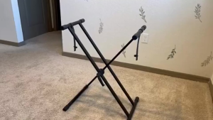 Minsine Keyboard Portable Stand X-type Folding Piano Keyboard Rack Metal Stand for 54/61/76 Keyboards