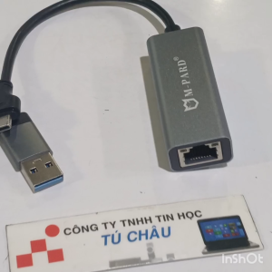 Cáp 2 in 1 Dual Type C và USB 3.0 ra Lan 1G (Gigabit) (Type C to Lan / USB 3.0 to Lan)
