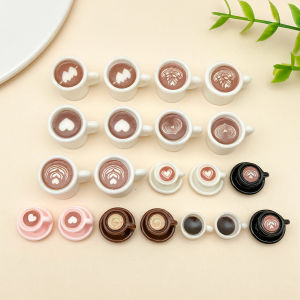 10/20pcs/lot Cute Latte Art Coffee Cup Charms 3D Resin Drink Mug Pendants for Earring Necklace Keychain DIY Jewelry Making