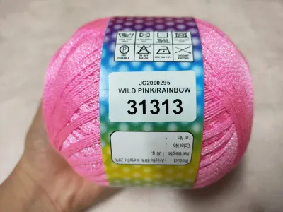ไหมซัมเมอร์ผสมดิ้น ตราแมว น้ำหนัก 100 กรัม เส้นขนาดเบอร์ 16 (31313)