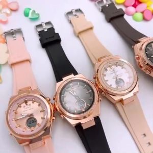 นาฬิกาข้อมือ ผญ นาฬิกา รุ่น GMS สายนาฬิกา ยางเรซิน หน้าปัด 35 มม เข็มพรายน้ำ รอบเวลา ดูวันที่