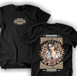 Tshirt Kaos kata BAPAKNYA BANTING TULANG ANAKNYA PAMER KUTANG -Dtf KUNING GELAP Kaos Pria tshirt hitam lengan pendek bagus