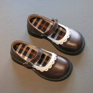 Giày Da Mary Jane Cho Bé Gái Mùa Xuân Thu Phong Cách Anh Cổ Điển Đế Mềm Giày Công Chúa Cho Trẻ Em