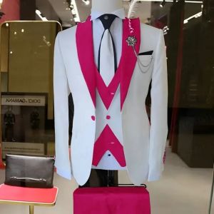Luxury Slim Fit Mens Wedding Tuxedos 3 Piece Set for Party Prom Fashion Men Suit for Special Occasions Formal Busienss Dresses