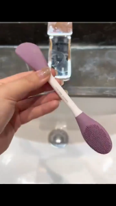 COD Double Head Mask Brush Silicone Face Scrubber Brush Mud Special Scraper Cleaning Beauty Tool