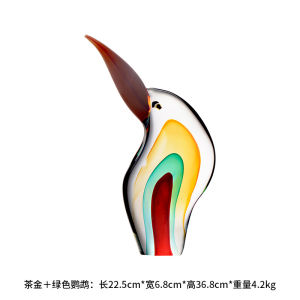 Luxurious Artistic Parrot Ornaments for New Home Decorations Living Room Tabletop Decor Handmade Glass Sculptures Modern Minimalist Style
