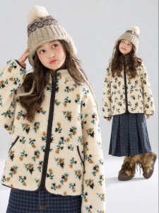MUCMUKN | Floral Imitation Lamb Fur 3M Thinsulate Winter Coat For Girls