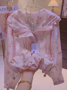 Lightweight Ice Silk Floral Print Womens Summer New Style Loose Fit Sun Protection Hooded Jacket Elegant Casual Outerwear